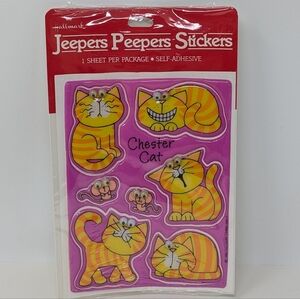 Hallmark Vintage Stickers Jeepers Peepers Chester Cat Google Eyes